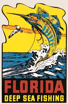florida fishing travel poster