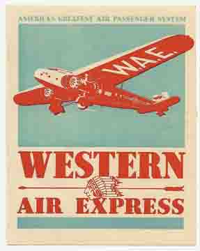 Western Air Express Tan Rectangle | Vintage Road Trip Collection