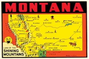 Montana map shining