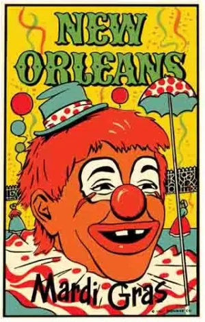 New Orleans LA Mardi Gras clown