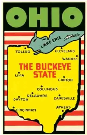 Ohio State Map stripes