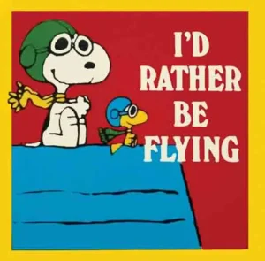 Snoopy flying